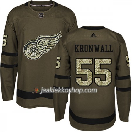 Miehille NHL Detroit Red Wings Pelipaita Niklas Kronwall 55 Adidas 2017-2018 Camo Vihreä Authentic